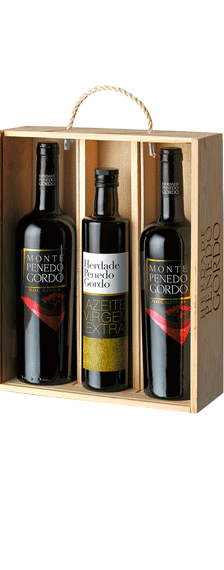 Wooden wine box Reserva and Olive Oil