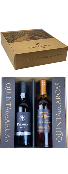 Box 1 bottle Conde d&#039;Orada fortified wine and 1 bottle Porto Palmira LVB